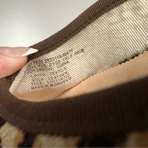 J. Crew Calf hair Zoe Leopard Ballet Flats Slip on Size 12 - Picture 7 of 9